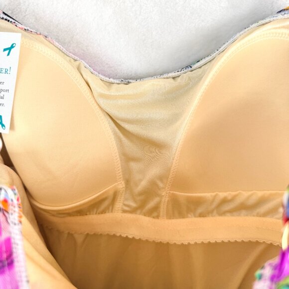 FIT 4U Floral Flounce Ruffle Romper Adjustable Strap One Piece Swimsuit 16 NEW - Picture 4 of 7